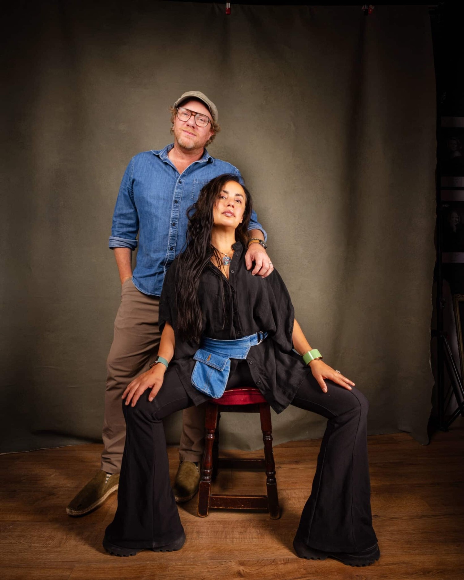 Oliver and his wife Ana together in their Jersey portrait studio